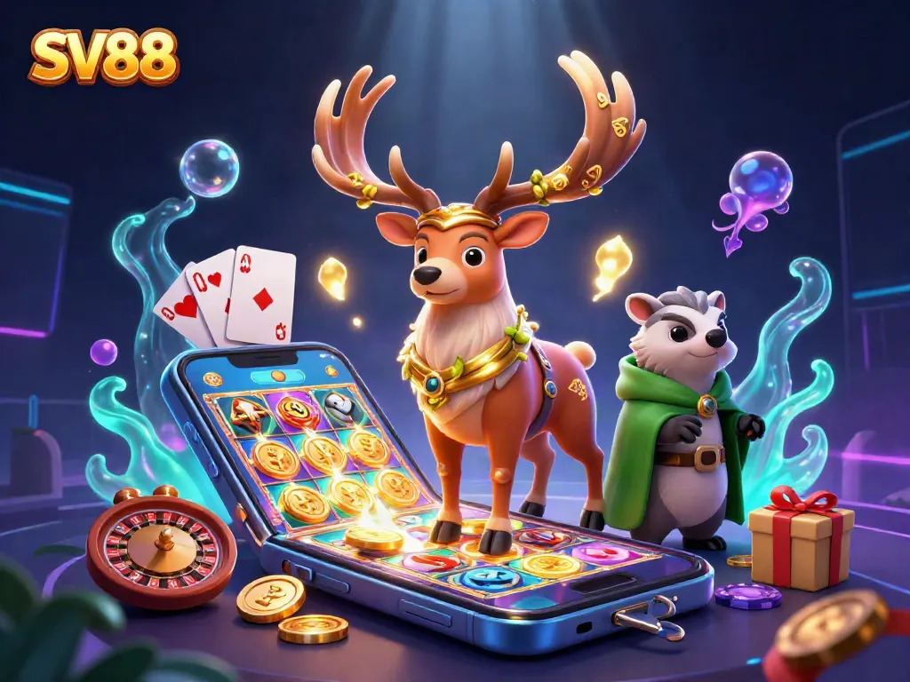 SV88 offers an entertaining slot experience with dynamic characters and vibrant casino elements.