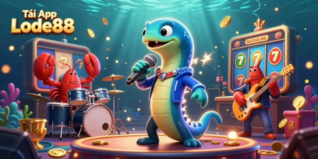Experience the thrill of Tải App Lode88 with colorful characters in an engaging underwater casino.
