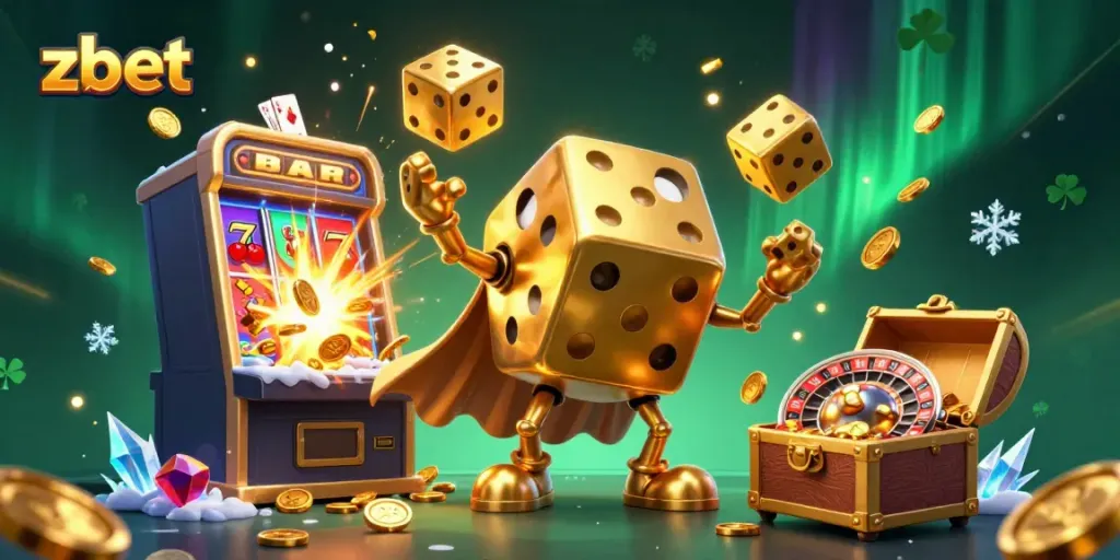 Experience excitement with zbet in this vibrant 3D illustration of animated casino characters and thrilling games.