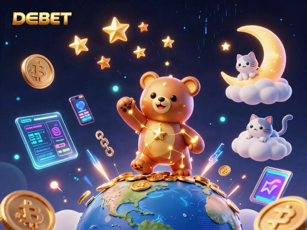 DEBET players engage with thrilling games and crypto rewards in a vibrant digital landscape.