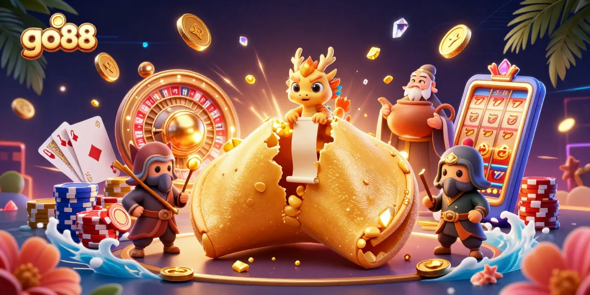 Engage with go88's immersive gaming experience featuring golden coins and a wise dragon.