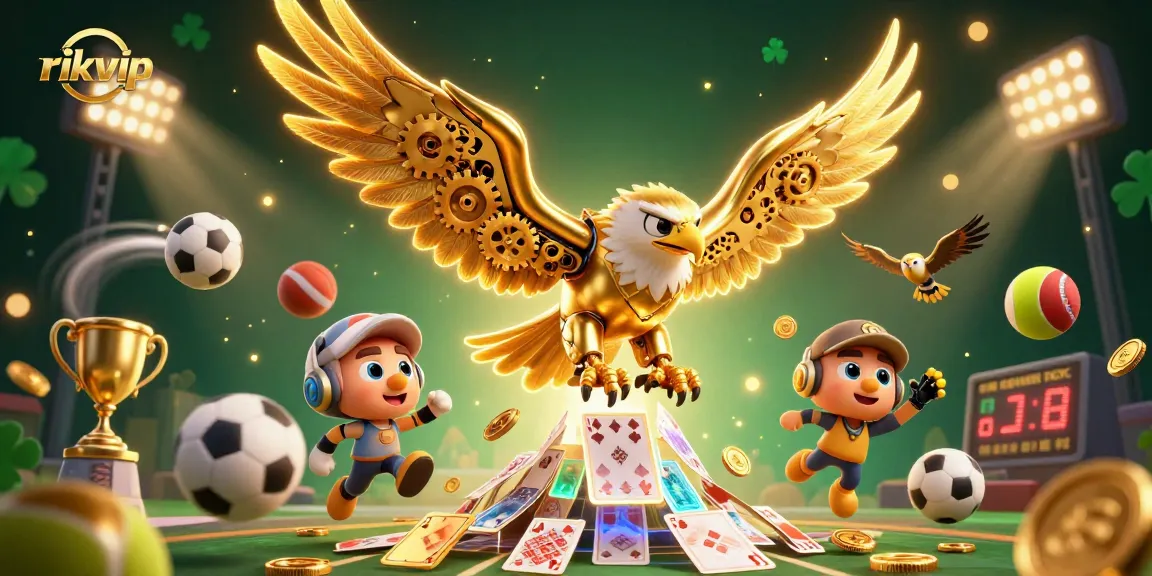 Engage with rikvip action as the golden eagle soars through dynamic gambling excitement.