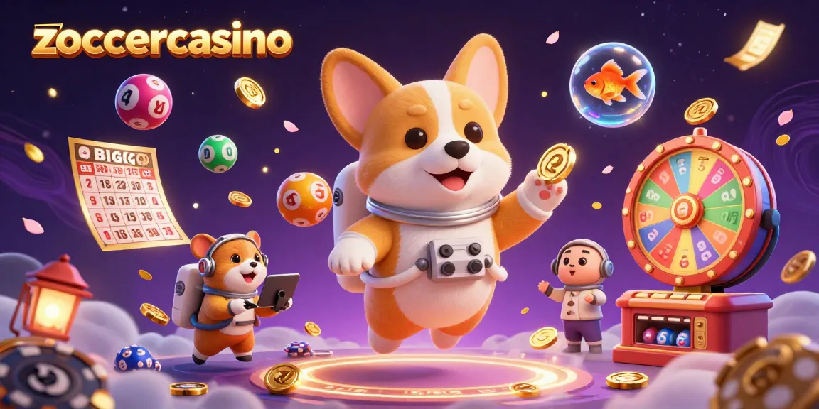 Engage in thrilling action at zoccercasino while watching an astronaut corgi in a dynamic casino scene.
